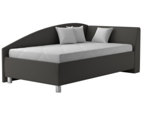 Rohová postel Andrew pravá 110x200 cm, tmavě šedá látka