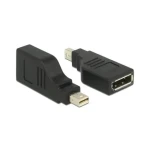 Delock Adaptér / mini DisplayPort - DisplayPort / 90° / 4K / černá (65626)