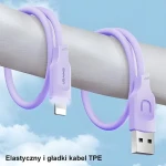 USAMS US-SJ565 Lithe fialová / Kabel / Lightning - USB-C / 1,2 m / 2,4A (SJ565USB03)