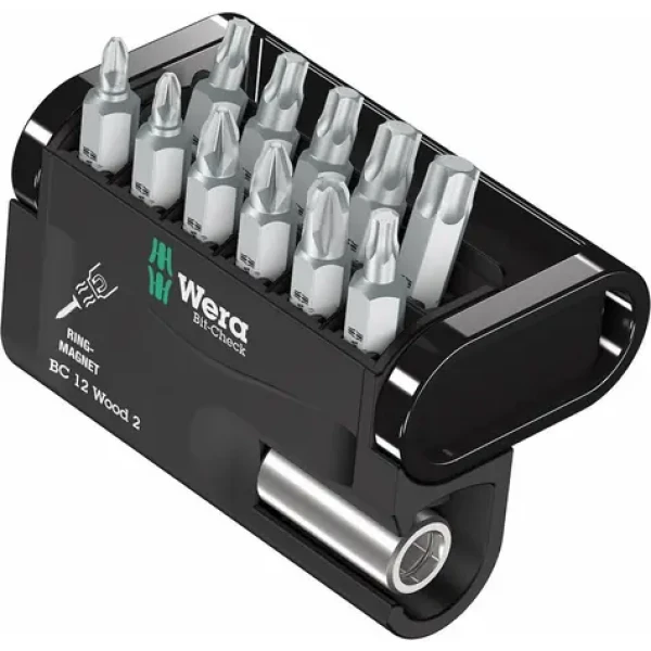 WERA Bit-Check 12 Wood 2 / 12 dílná sada bitů (05057422001)