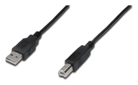 Digitus černá / Propojovací kabel USB 2.0 / Typ A - B (M/M) / 1 m (AK-300105-010-S)