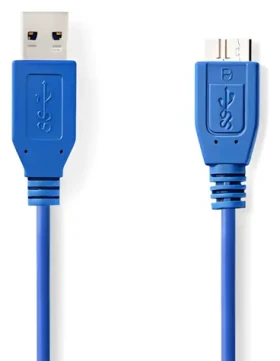 Nedis USB-A - USB Micro-B 5 m modrá / Kabel / USB 3.2 Gen 1 / 5 Gbps (CCGP61500BU50)