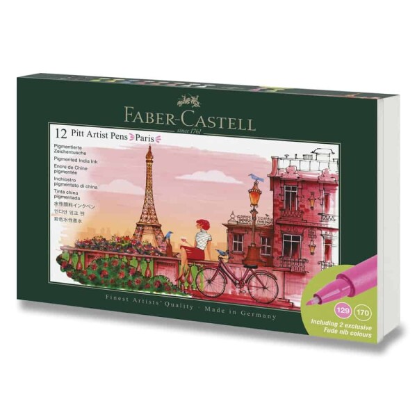 Faber-Castell Pitt Artist Pen Paris sada 12 ks, hroty B/FM/S