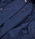 Tmavě modro-bílá dámská bunda parka (W702) odcienie niebieskiego