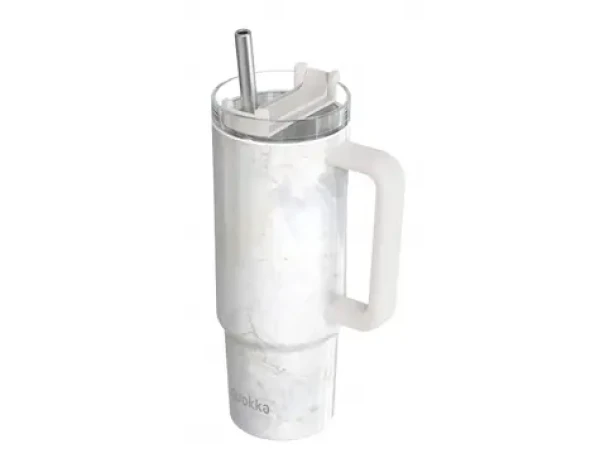 Quokka Nerezový termohrnek s brčkem Vibe Marble 880 ml (40372QO)
