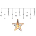 STAR TRADING Světelný LED řetěz s hvězdami Star Curtain 180 cm, čirá barva, plast