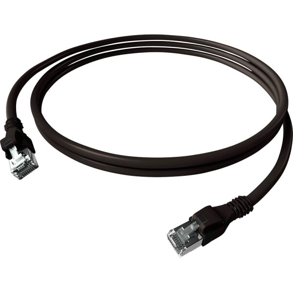 Easylan CPP1OSASAS0015 RJ45 síťové kabely, propojovací kabely CAT 6A S/FTP 1.50 m černá dvoužilový stíněný, bez halogenů, samozhášecí 1 ks