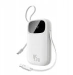 Baseus EnerFill FC31 Qpow 3 bílá / Powerbanka / 20000mAh / 45W / USB-C a Lightning v těle / USB-A (E0028D01)