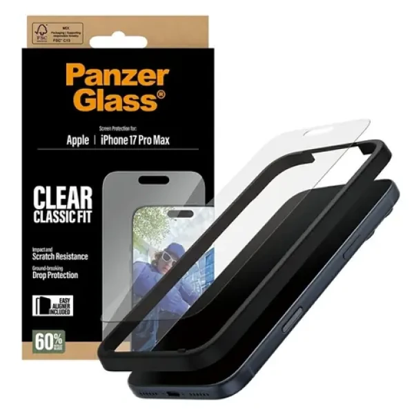 PanzerGlass Classic Fit EasyAligner Tempered Glass pro iPhone 17 Pro Max (5715685025563)