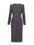 S412 Tužkové šaty s ozdobnými rameny - šedé EU S