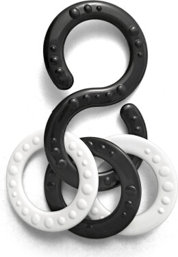 Osmičky s přívěsky plast černobílé 10cm 2 druhy v sáčku 0m+