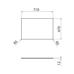 SAPHO - Deska Rockstone 71x1,2x47cm, bílá mat CRR071-0101