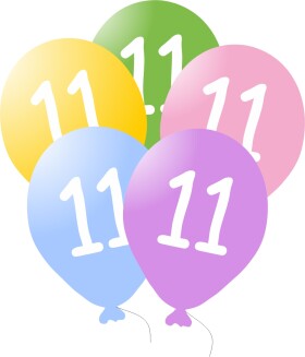 Balonky narozeniny 5ks s číslem 11 - balonky.cz Balonky narozeniny 5ks s číslem 11 - balonky.cz