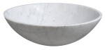 SAPHO - BLOK kamenné umyvadlo na desku Ø 42cm, bílá carrara mat 2401-42