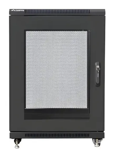 Lanberg FF01 15U 19" černý / Stojanový rozvaděč / 600×800 mm / Flat pack / Perforované dveře / Volně stojící (FF01-6815-23B)