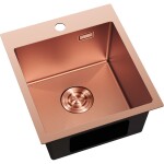 MEXEN - Solix ocelový dřez 1-bowl 400 x 450 mm, měď HC 6401401000-65HC