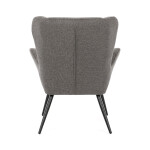 Křeslo ušák, šedá, látka, AK-H9206 GREY2