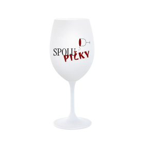 SPOLUPIČKY - bílá sklenice na víno 350 ml