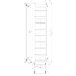 SAPHO - DINA otopné těleso 350x1680, černá mat IR378TB