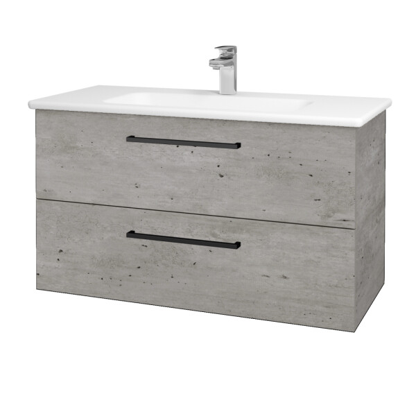 Dřevojas - Umyvadlová skříňka GIO SZZ2 100 - D01 Beton / Úchytka T06 / D01 Beton 130626H