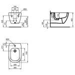 IDEAL STANDARD - Tesi Závěsný bidet, 360x530 mm, matná bílá T3552V1