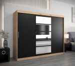 Šatní skříň Abi Ro1 Barva korpusu: Dub Sonoma, Rozměry: 150 cm, Dveře: Bílá