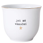 Bella Rose Porcelánový obal na květináč Jsi má vánoční hvězda 13 cm, bílá barva, zlatá barva, porcelán