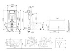 Kielle - Genesis Set předstěnové instalace, klozetu Gaia, sedátka softclose a tlačítka Gemini I, lesklá černá 30505SS53