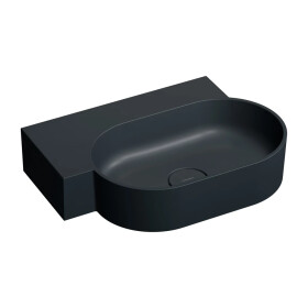 OMNIRES - OVO M+ umyvadlo na desku/závěsné - levé, 55 x 38 cm, black lava mat; OVO555UWLBLV