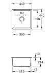 Keramický dřez Villeroy & Boch podstavný Subway 50 SU, 332501RW, Stone White 332501RW