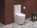 RAVAK - WC kombi se sedátkem SoftClose, vario odpad, spodní napouštění, RimOff, bílá X01870