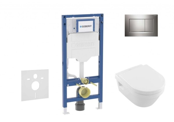 GEBERIT - Duofix Set předstěnové instalace, klozetu Architectura a sedátka softclose, tlačítko Sigma30, chrom SANI11CK1105