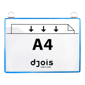 Djois rámeček s kapsou a dvěma očky, A4, otevřený shora, modrý, 5 ks