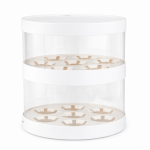 Cake star Plastový kulatý box na cupcakes bílý 2 patra (na 12ks)