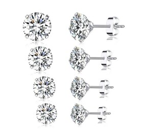 Elenys stříbrné peckové náušnice se zirkonem Clarity Průměr zirkonu: 6 mm