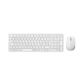Rapoo 8810ME Multi-mode bílá / bezdrátová sada klávesnice a myši / 2.4GHz / BT 5.0 / CZ-SK verze (6940056128003)
