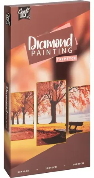 CRAFT ID Diamantové malování na rámu Krajina triptych 40x20 cm + 30x20 cm