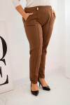 Dámské bavlněné kalhoty Plus Size s elastickým pasem camelové 9XL