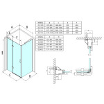 GELCO LEGRO Obdélníkový sprchový kout 1200x800 čiré sklo, GL1112-GL5680 GL1112-GL5680