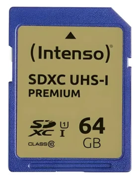 Intenso 64GB SDXC / Paměťová karta / UHS-I / Class 10 / čtení: 45 MB/s / zápis: 10 MB/s (3421490)