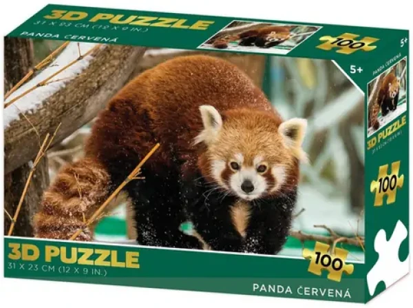 3D Puzzle Panda červená