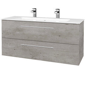 Dřevojas - Umyvadlová skříňka GIO SZZ2 120 - D01 Beton / Úchytka T02 / D01 Beton 407049B
