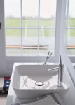 DURAVIT - Cape Cod Umyvadlo na desku, 460x460 mm, bez přepadu, s otvorem pro baterii, DuraCeram, WonderGliss, bílá 23404600001