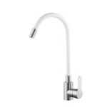 VELAZO - Kuchyňská baterie s flexibilním výtokem bílá/ ocel VELAZ8105SW