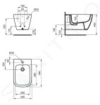 IDEAL STANDARD - i.Life B Závěsný bidet, otvor pro baterii, bílá T461501