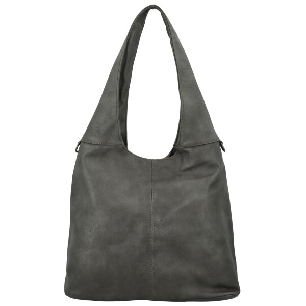 Trendy dámská koženková kabelka na rameno Marlen, tmavě šedá