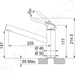 FRANKE - Orbit Dřezová baterie FC 3054.901, chrom/matná černá 115.0659.964