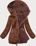 Hnědá dámská oboustranná bunda (H1038-79) odstíny hnědé L (40)