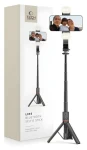 Tech-Protect L05S černá / Selfie tyč / stativ / Bluetooth / LED světlo (5906203690381)
