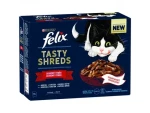 Purina Felix TASTY SHREDS Multipack hovězí+kuře+kachna+krůta ve šťávě 12x80g / Kapsičky pro kočky (7613038643861)
